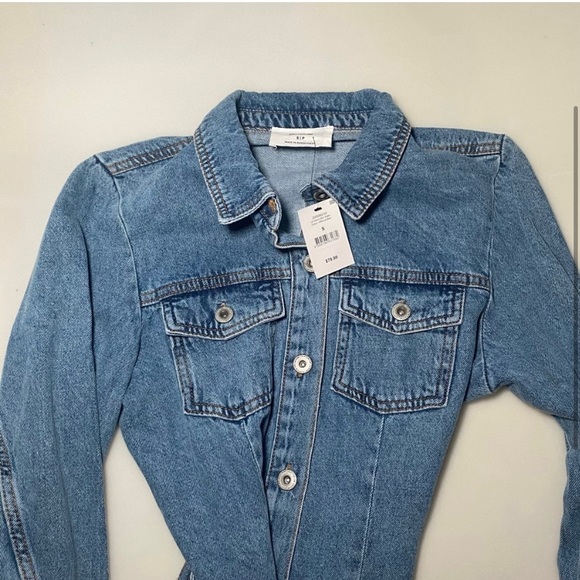 Blue Denim Mini Dress - Picture 2 of 6